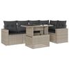 vidaXL Salon de jardin 6 pcs avec coussins gris clair r&eacute;sine tress&eacute;e