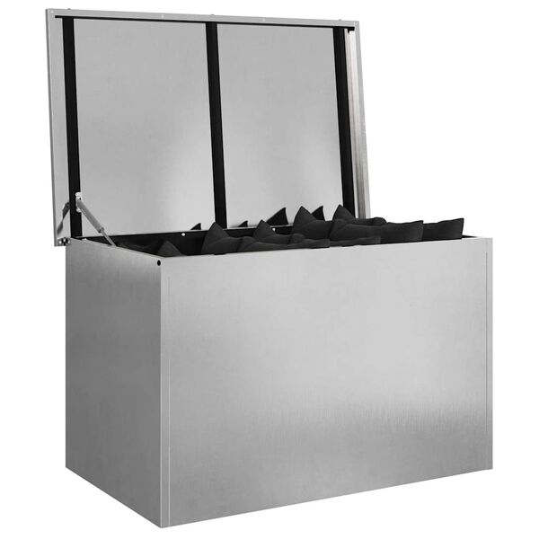 vidaXL Boîte de Rangement Extérieure Argent 80 x 50,5 x 50 cm Acier