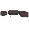 vidaXL Ensemble de canapés 3 pcs marron foncé tissu