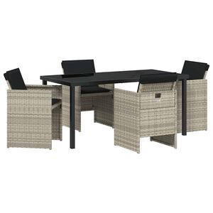vidaXL Ensemble de salle &agrave; manger pour jardin 5 pcs Gris clair