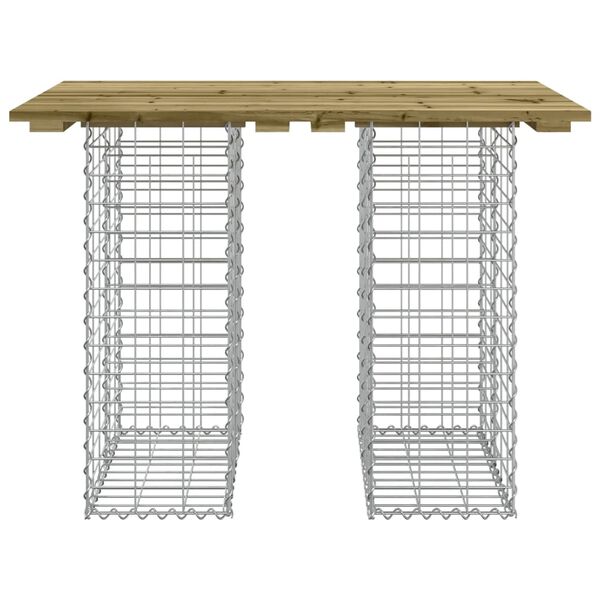 vidaXL Table de jardin Gabion Design 100x70x72 cm Bois de pin impr&eacute;gn&eacute;