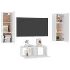 vidaXL Ensemble de meubles TV 3 pcs Blanc Bois d'ingénierie
