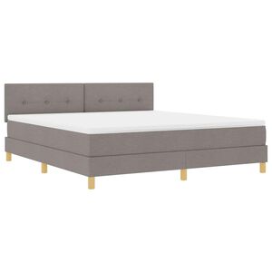 vidaXL Lit &agrave; ressort LED avec bandes LED Taupe 180 x 200 cm tissu
