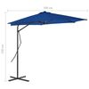 vidaXL Parasol de jardin avec mât en acier bleu 300x230 cm