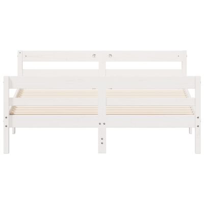 vidaXL Cadre de lit sans matelas blanc 140x200 cm bois de pin massif