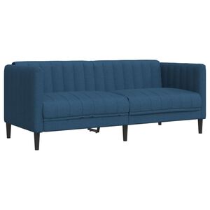vidaXL Canap&eacute; &agrave; 2 places bleu tissu