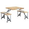 vidaXL Table pliable de camping avec 4 si&egrave;ges Acier Aluminium