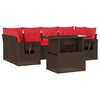 vidaXL Ensemble de canap&eacute; de jardin 7 pcs avec coussins marron r&eacute;sine tress&eacute;e