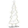 vidaXL Arbre de No&euml;l en m&eacute;tal avec support Noir 125 cm Acier