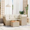 vidaXL Salon de jardin avec coussins 5 pcs beige résine tressée