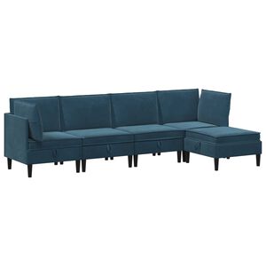 vidaXL Ensemble de meubles pour le salon 5 pc Bleu Velours
