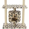 vidaXL Arbre &agrave; chat avec griffoir en sisal 95 cm Beige Motif de pattes