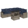 vidaXL Ensemble de canap&eacute; de jardin 7 pcs avec coussins gris r&eacute;sine tress&eacute;e
