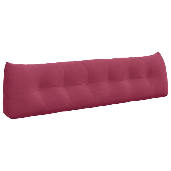 vidaXL Coussin de Dos Bordeaux 180 x 24 x 50 cm Velours
