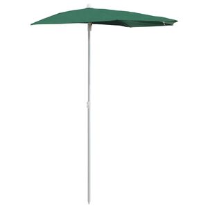 vidaXL Demi-parasol de jardin avec m&acirc;t 180x90 cm vert