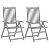 vidaXL Chaises inclinables de jardin lot de 2 et coussins Bois acacia