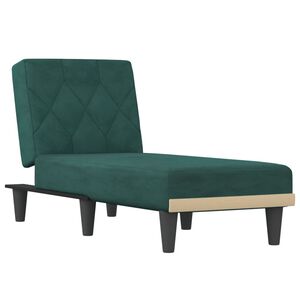 vidaXL Chaise longue vert fonc&eacute; velours