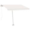 vidaXL Auvent manuel r&eacute;tractable sur pied 300x250 cm Cr&egrave;me