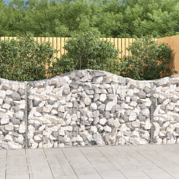 vidaXL Paniers &agrave; gabions arqu&eacute;s 9 pcs 200x50x100/120 cm fer galvanis&eacute;