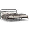 vidaXL Cadre de lit m&eacute;tal sans matelas avec t&ecirc;te de lit noir 200x200cm
