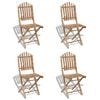vidaXL Chaises pliables d'ext&eacute;rieur Bambou 4 pcs