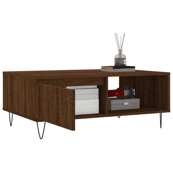 vidaXL Table basse ch&ecirc;ne marron 90x60x35 cm bois d'ing&eacute;nierie