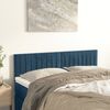 vidaXL T&ecirc;tes de lit 2 pcs Bleu fonc&eacute; 72x5x78/88 cm Velours