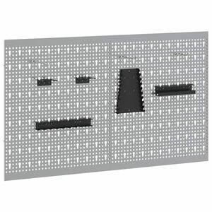 vidaXL Panneau mural &agrave; outils 2 pi&egrave;ces Gris 100 x 1 x 60 cm Acier