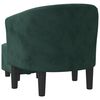 vidaXL Fauteuil avec repose-pied vert fonc&eacute; velours