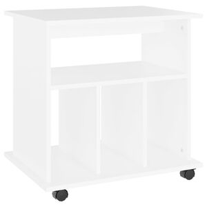 vidaXL Armoire &agrave; roulettes Blanc 60x45x60 cm Bois d&rsquo;ing&eacute;nierie