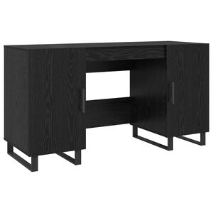 vidaXL Bureau Ch&ecirc;ne noir Bois d'ing&eacute;nierie 140 x 50 x 75 cm