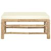 vidaXL Repose-pied de jardin avec coussin blanc cr&egrave;me Bambou