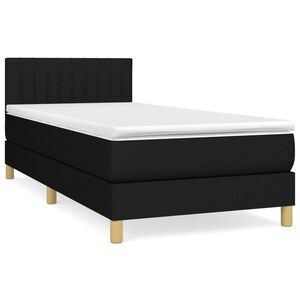 vidaXL Sommier &agrave; lattes de lit avec matelas Noir 100x200 cm Tissu