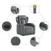 vidaXL Fauteuil de massage inclinable &eacute;lectrique gris similicuir