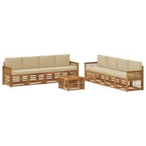 vidaXL Ensemble de canap&eacute;s d'ext&eacute;rieur 9 pc Naturel et Beige