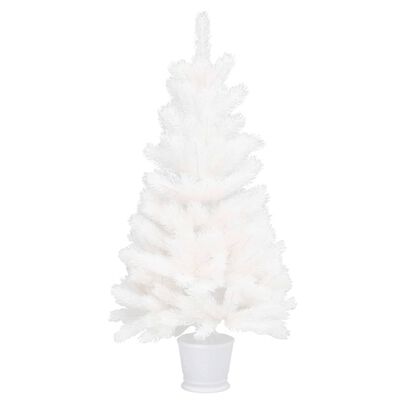 vidaXL Arbre de Noël artificiel pré-éclairé blanc 90 cm