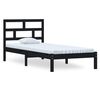 vidaXL Cadre de lit sans matelas noir bois massif 100x200 cm