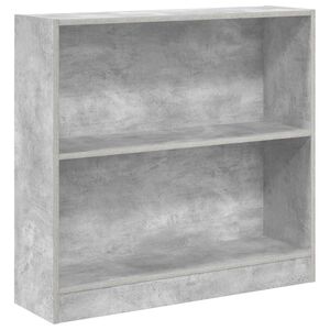 vidaXL Biblioth&egrave;que Gris b&eacute;ton 80x24x75 cm Bois d'ing&eacute;nierie