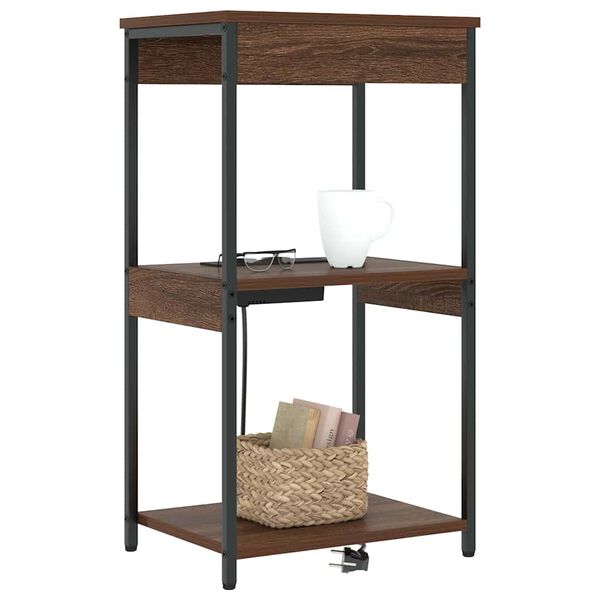 vidaXL Cabinet de chevet Ch&ecirc;ne brun 41 x 31 x 76 cm Bois d'ing&eacute;nierie