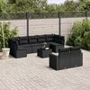 vidaXL Salon de jardin 10 pcs avec coussins noir r&eacute;sine tress&eacute;e