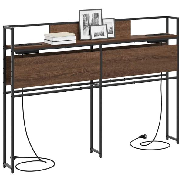 vidaXL T&ecirc;te de lit de rangement Ch&ecirc;ne marron 140 cm Bois d'ing&eacute;nierie