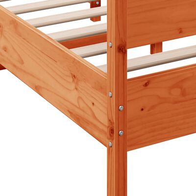 vidaXL Cadre de lit avec tête de lit cire marron 140x190cm bois de pin