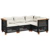 vidaXL Salon de jardin 4 pcs avec coussins noir r&eacute;sine tress&eacute;e