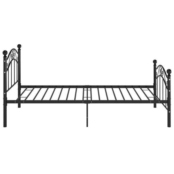 vidaXL Cadre de lit sans matelas noir m&eacute;tal 90x200 cm