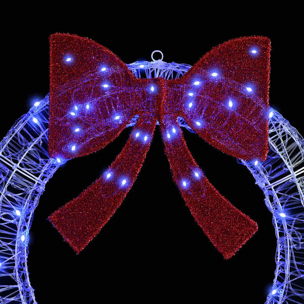 vidaXL Couronne avec 80 LED Bleu 92 x 9.5 x 92 cm Acrylique