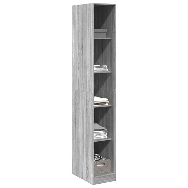 vidaXL Garde-robe sonoma gris 30x50x200 cm bois d'ingénierie