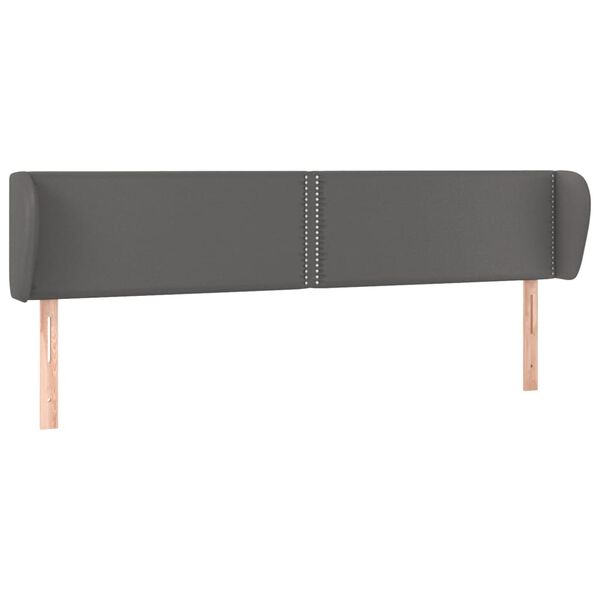 vidaXL T&ecirc;te de lit avec oreilles Gris 183x23x78/88 cm Similicuir