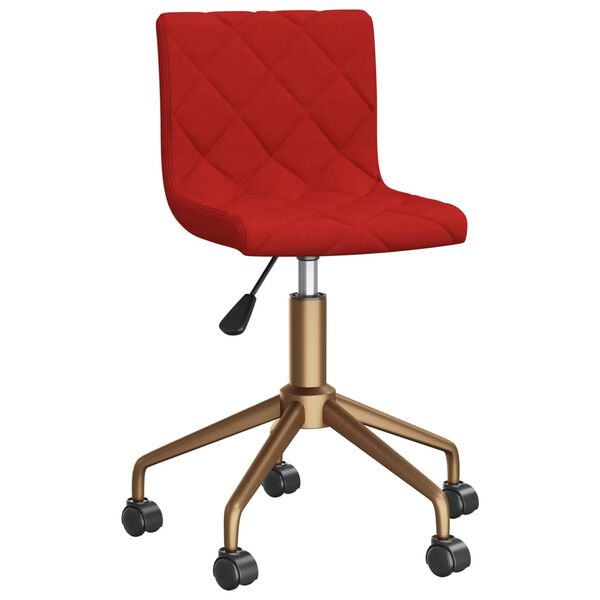 vidaXL Chaise pivotante de bureau Rouge bordeaux Velours