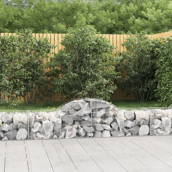 vidaXL Paniers &agrave; gabions arqu&eacute;s 4 pcs 200x50x40/60 cm fer galvanis&eacute;