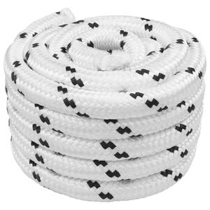 vidaXL Corde de bateau Blanc 25 m Polyester